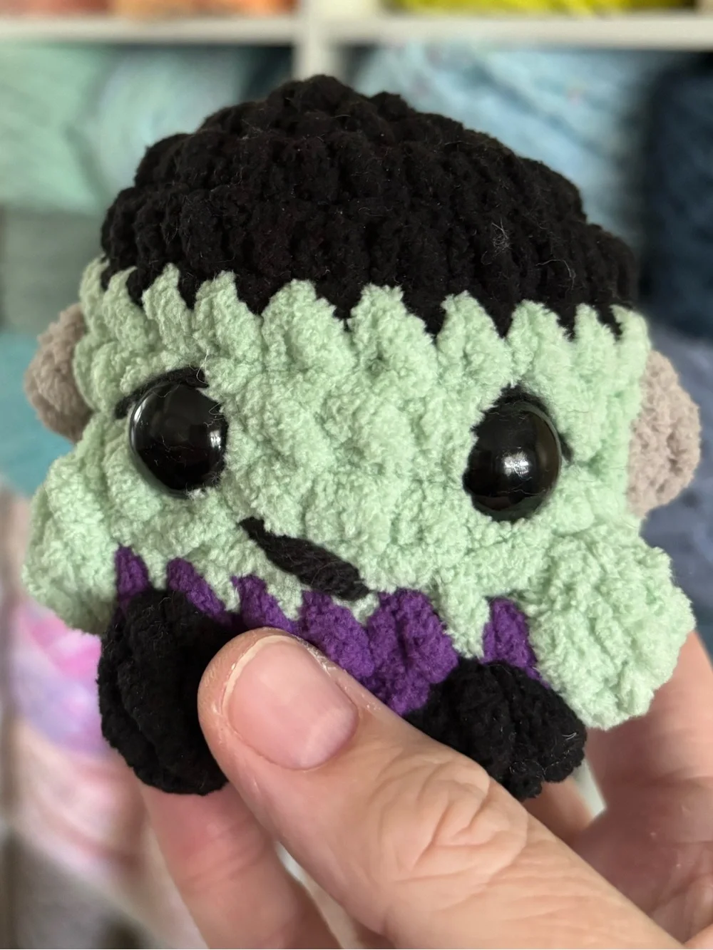 Crochet Mini Frankenstein Plush handmade